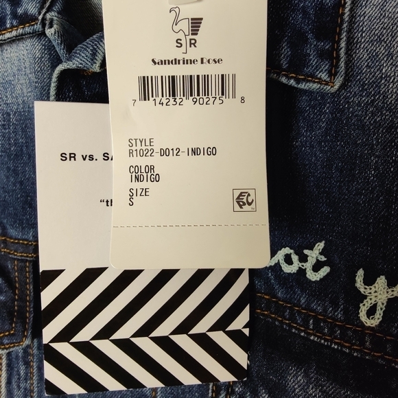 Sandrine Rose Denim Jean Jacket L'artiste Size Small - Picture 7 of 7